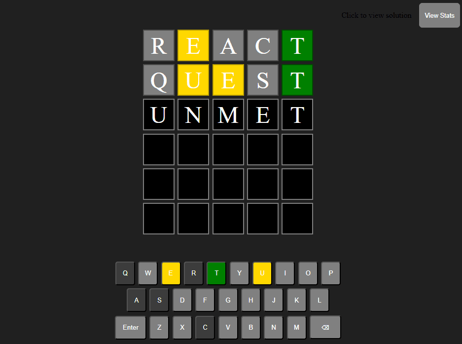 Wordle Clone screenshot